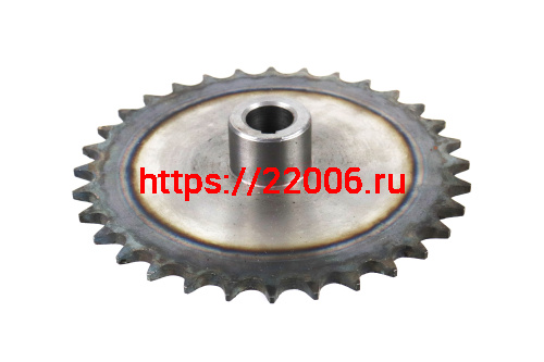 Звезда ведомая 32z мотобуксировщика (d=20мм, шаг 15,875, шпонка 6мм)