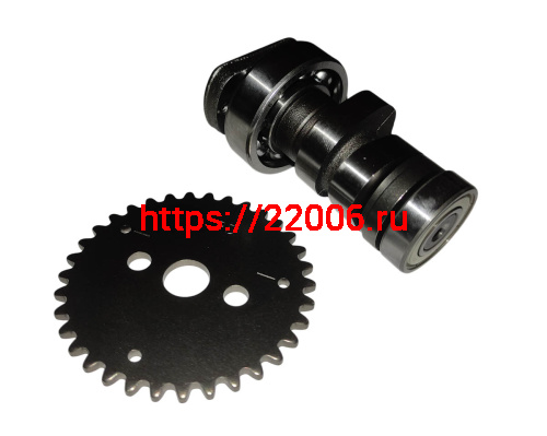 Распредвал в сборе со звездой 4х такт. GY6-180 1P62F WD180 (162F.02.200, 162F.02.213) Распредвал в сборе со звездой 4х такт. GY6-180 1P62F WD180 (162F.02.200, 162F.02.213)