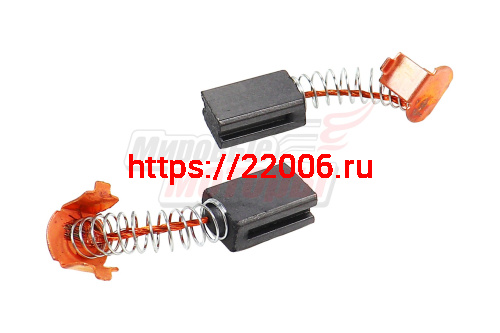 Щетки (№557) Интерскол (5*8*12) УШМ-115, Р-110,Пружина-пятак-зацепы,проточка 2