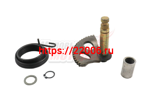 Вал кикстартера с сектором в сборе Yamaha JOG-50cc,2Т(L-95mm) (сектор,втулка, пруж,шайба, ст.кол.)