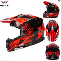 Мотошлем VIRTUE MD-902 Кросс красно-черный (XL)