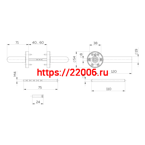 Ручка Fuaro (Фуаро) раздельная R.DSS201-0204/19 (DSS-0204/19) INOX 201 фото 4