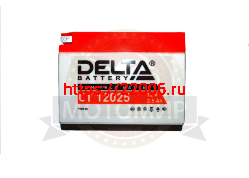 Аккумулятор 12В 2,5 А/ч, кислотный AGM (Delta CT12025) (114x39x87) боковая обратная полярность Аккумулятор 12В 2,5 А/ч, кислотный AGM (Delta CT12025) (114x39x87) боковая обратная полярность