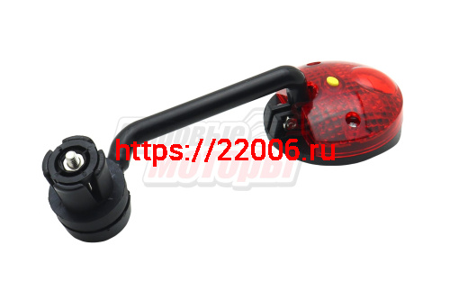 Зеркало Вело JY-5 сферическое с мигалкой (1 шт.) Зеркало Вело JY-5 сферическое с мигалкой (1 шт.)