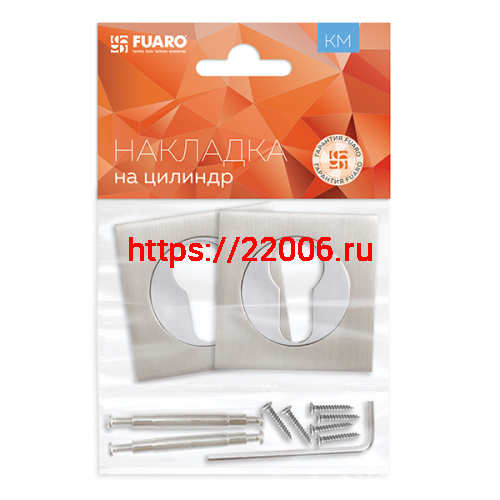 Накладка Fuaro (Фуаро) под цилиндр ET.K.KM52 (ET KM) SN/CP-3 матовый никель/хром фото 2