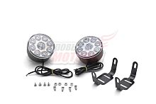 Фары светодиодные, круглые, c кронштейнами, диаметр 67мм,12V,9 LED SMD 5050,2 W каждая лампа (ПАРА)