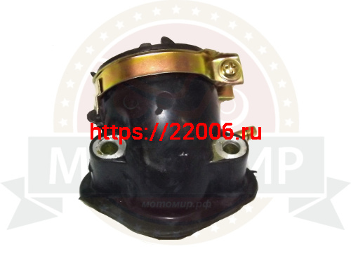 Патрубок карбюратора GY6-125/150/180, 152QMI, 157QMJ (коллектор впускной) резин. фото 3