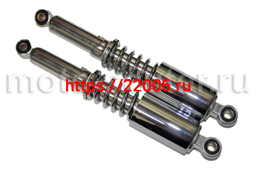 Амортизатор 340мм задний мопед d12 d10 хром Амортизатор 340мм задний мопед d12 d10 хром