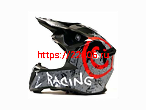 Мотошлем VIRTUE MD-902 Кросс черный матовый с серым граффити (XXL)