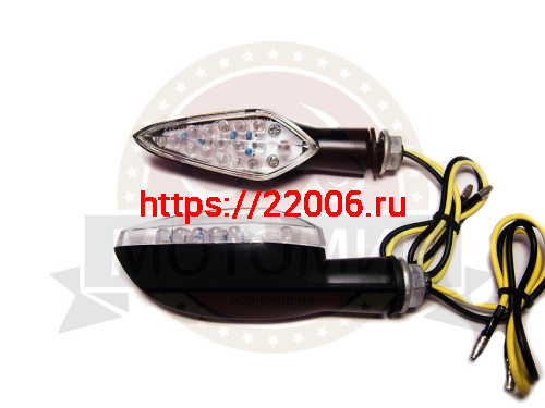 Боковой фонарь (LED) Мини 003 металл  Черн (ромбик, средний размер)