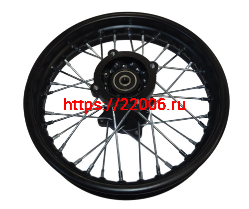 Обод 12" задний спицы, диск. тормоз 1,85-12 ПИТ-БАЙК (32Н), в сборе, ось D12 мм (4 отв.звезды) фото 3 Обод 12" задний спицы, диск. тормоз 1,85-12 ПИТ-БАЙК (32Н), в сборе, ось D12 мм (4 отв.звезды) фото 3