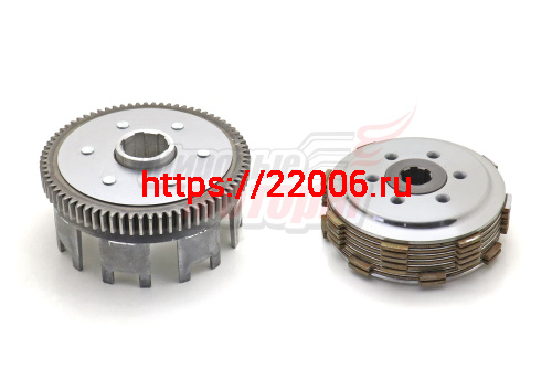 Сцепление в сборе 167FMM(250CC)(7 дисков сцепления, лепестки барабана ступенчатые, с 6-ю болтами)