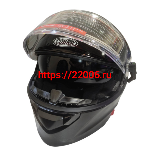 Шлем модуляр COBRA EC H271, черный глянцевый СНЕГОХОДНЫЙ, размер S фото 2