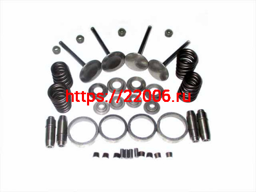 Ремкомплект на 2 головки Урал 750см3 (клапана, направляющие, седло, сальник, пружина, тарелка) Ремкомплект на 2 головки Урал 750см3 (клапана, направляющие, седло, сальник, пружина, тарелка)