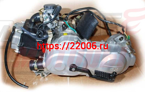 Двигатель 80см3 HX139QMB скутер, длинная ось (FT50QT-10) короткий вариатор(40см)