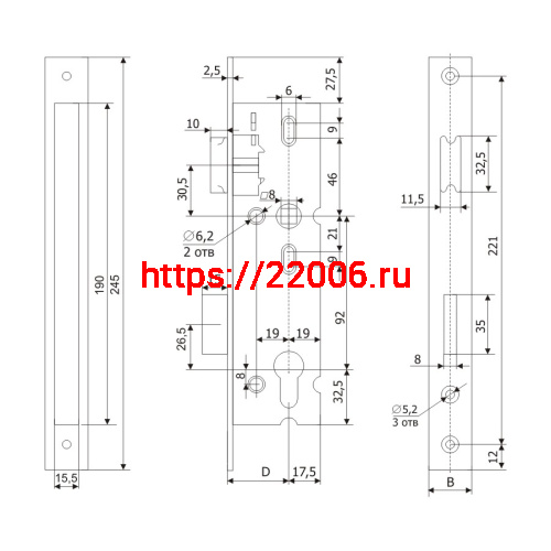 Корпус Guardian (Гардиан) узкопрофильного замка с защёлкой PROFI 35.11.24 /123:0242/ фото 2 Корпус Guardian (Гардиан) узкопрофильного замка с защёлкой PROFI 35.11.24 /123:0242/ фото 2