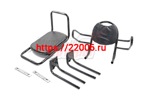 Седло-кресло детское на багажник складное черное(с подлокотниками, передним ограничителем, сталь)