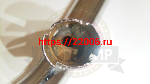 Трубы выхлопные Урал (на один глушитель) "Рога" ХРОМ (компл.2 шт!!!) ИМПОРТ фото 2