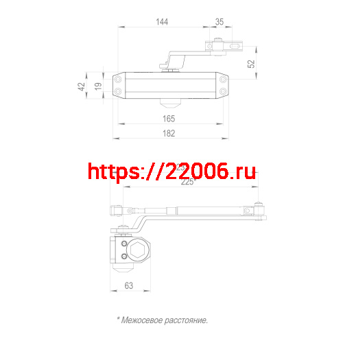 Доводчик Fuaro (Фуаро) дверной DC20-4 (DC-204) BR до 85 кг (коричневый) фото 3