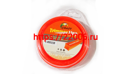 Леска триммерная (2,4*25м) CRAZY STONE квадрат Леска триммерная (2,4*25м) CRAZY STONE квадрат