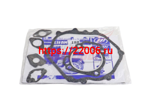 Набор прокладок двигателя Lifan188 обвальцов. (6шт) (Россия)