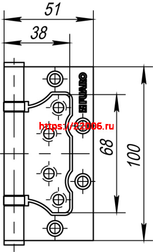 Петля Fuaro (Фуаро) универсальная без врезки IN4500W CFB (500-2BB 100x2,5) кофе глянец фото 3 Петля Fuaro (Фуаро) универсальная без врезки IN4500W CFB (500-2BB 100x2,5) кофе глянец фото 3