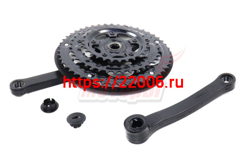 Шатуны 3зв. 48-38-28зуб/шатуны 170мм черные, покрытие пластик "Prowheel" (комплект)