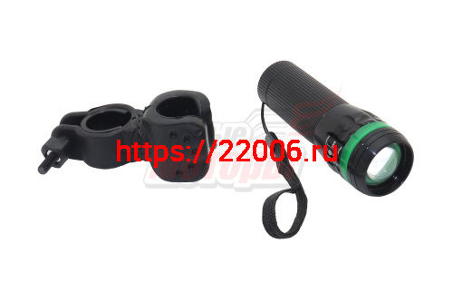 Фара вело передняя (бат.) (ближний/дальний свет, 3 режима, 3Вт) алюминиевый корпус Фара вело передняя (бат.) (ближний/дальний свет, 3 режима, 3Вт) алюминиевый корпус