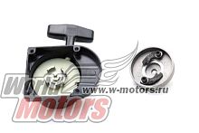 Стартер ручной F50/F80 (пластик. шкив, металл.зацепы) ЧЁРНЫЙ