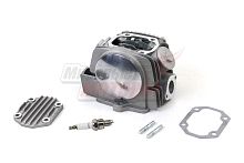 Головка цилиндра Delta, Zodiak, OB-70 в сборе 52,4 мм (125см3) с декомпрессором СЕРЕБРИСТАЯ