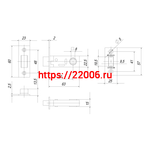 Защелка Fuaro (Фуаро) врезная MAGNM12-50-25 (M12-50-25) SN мат.никель фото 3 Защелка Fuaro (Фуаро) врезная MAGNM12-50-25 (M12-50-25) SN мат.никель фото 3