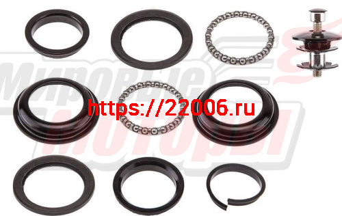 Детали рулевой колонки б/резьбовая,интегр.1-1/8" (28,6/44/30 мм, общ.h=9,5 мм ЧЕРНАЯ)FP-H807(комп)