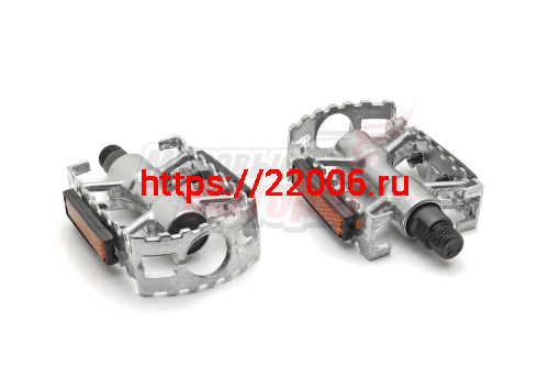 Педали алюминиевые (пара) "СТЕЛС"  9/16" со светоотражателем (blf-b5) серебро