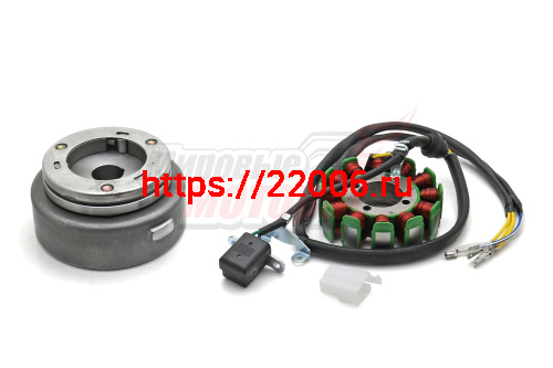 Зажигание в сборе с маховиком (генератор) (12катушек) 162FMJ, 163FML (CG125-200) (d32mm)(d5x3)