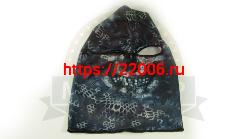 Подшлемник-балаклава (открыта только обл. для глаз, камуф. светло-серого цвета 890042) с имит.черепа фото 2