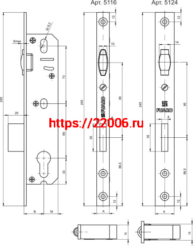 Корпус Fuaro (Фуаро) узкопрофильного замка с роликовой защёлкой PROF5124-30 CP хром фото 3 Корпус Fuaro (Фуаро) узкопрофильного замка с роликовой защёлкой PROF5124-30 CP хром фото 3