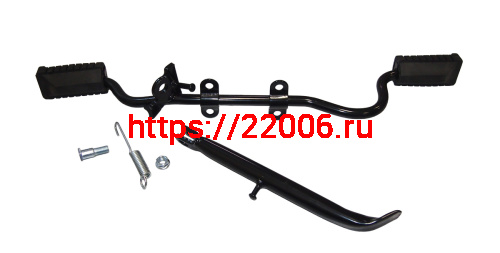 Подножка водителя центральная LARGO/SHURIKEN с изгибом под глушит.(с подставкой боковой) (НАБОР) Подножка водителя центральная LARGO/SHURIKEN с изгибом под глушит.(с подставкой боковой) (НАБОР)