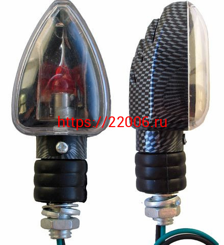 Указатель поворота №24 белое стекло, карбон ,хром полоски Указатель поворота №24 белое стекло, карбон ,хром полоски