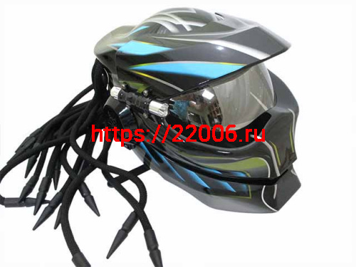 Мотошлем хищник синий (XL) Мотошлем хищник синий (XL)