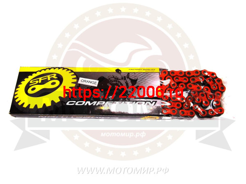 Цепь SFR (428H) SFR -100 зв. приводная усиленная тюнинг в инд. упак. (коробка), цвет ОРАНЖЕВАЯ Цепь SFR (428H) SFR -100 зв. приводная усиленная тюнинг в инд. упак. (коробка), цвет ОРАНЖЕВАЯ